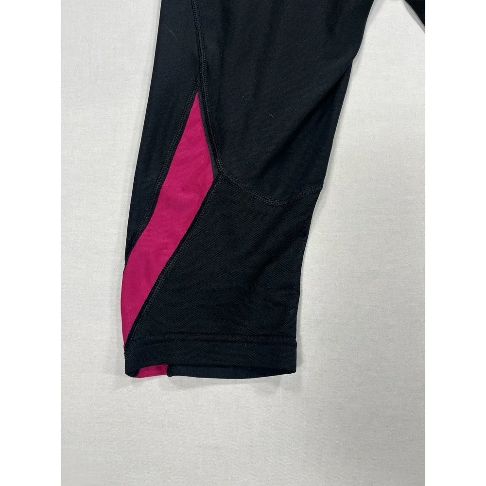 Nike Dri-Fit Capri Running Leggings Womens Small Black Orange Pink Athletic Crop
